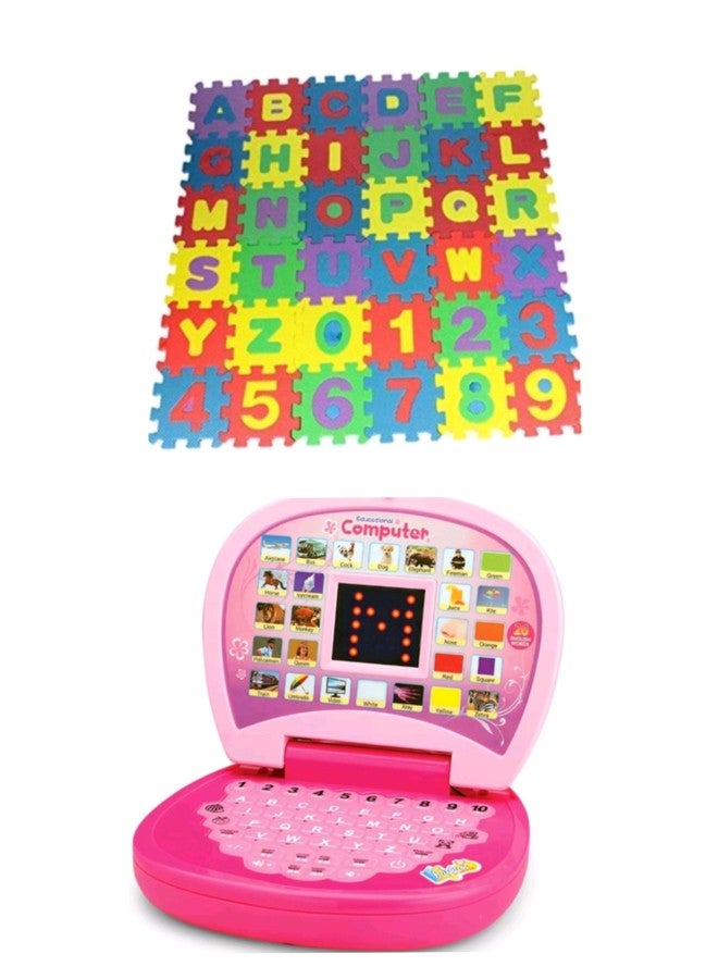 Manos Laptop Computer Learning and ABC mat Educational Toy for Kids Combo Pack - Image 1